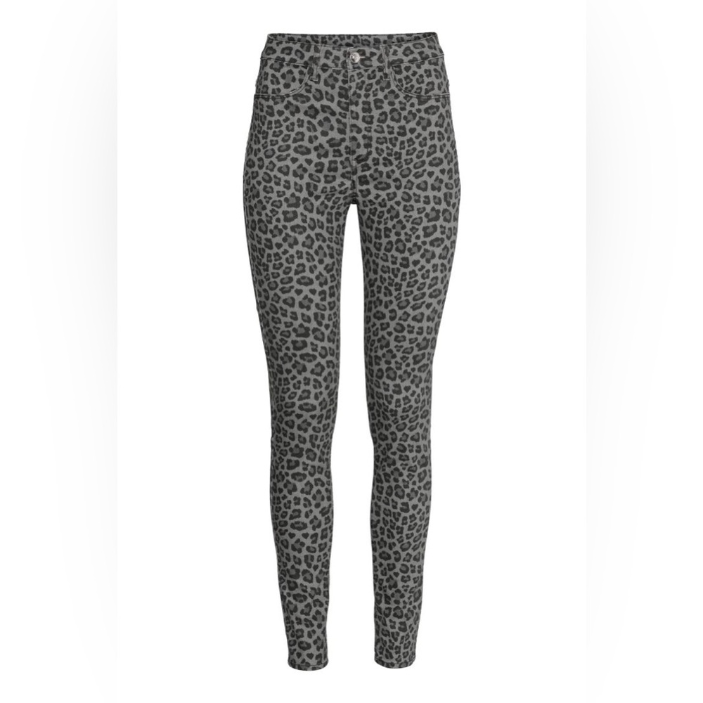 Queen Collection Gray Leopard Print Skinny Jeans Sz 2T